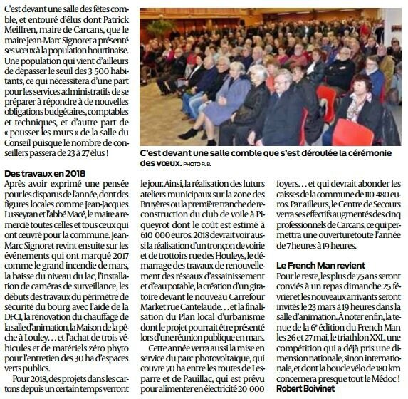 2018 01 26 SO Hourtin une démographie galopante