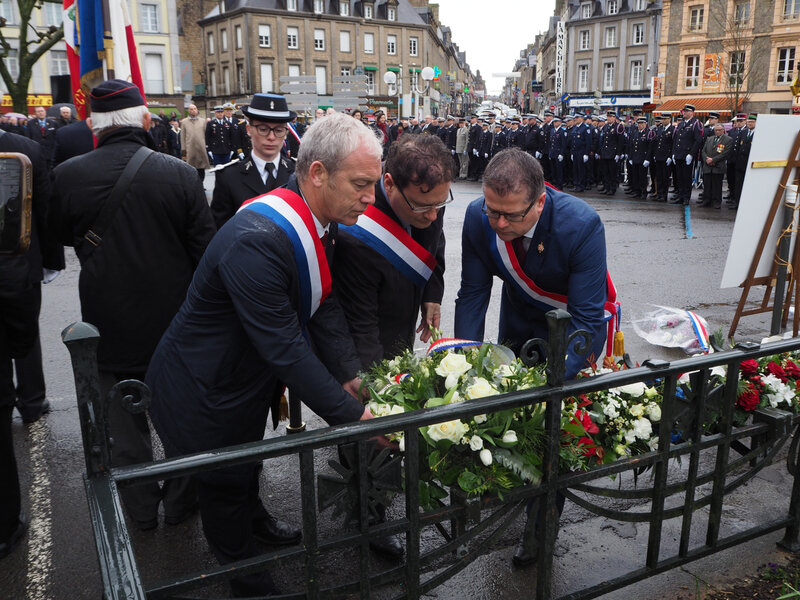 député-Bertrand Sorre-Grégory Galbadon-LREM-Philippe Gosselin-cérémonie-hommage-Avranches-Arnaud Beltrame-mars-2018