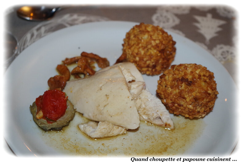 poularde rôtie, croquettes de pommes aux girolles-2861