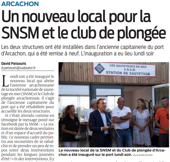 2021 07 22 SO Un nouveau local pour la SNSM et le club de plongée