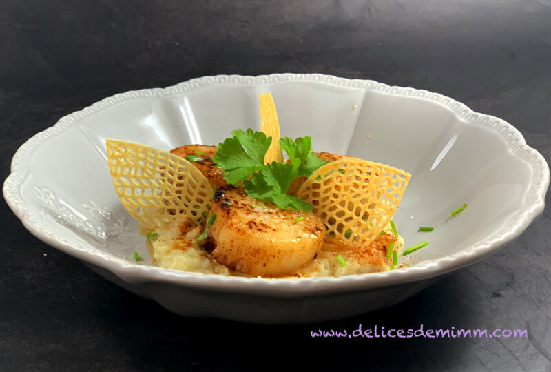 Noix de Saint-Jacques snackées sur purée de topinambours 3