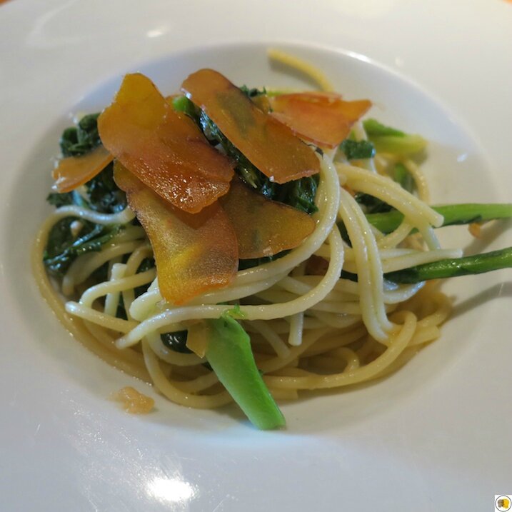 Spaghetti Benedetto Cavalieri, poutargue, brocoli, épinard (2)