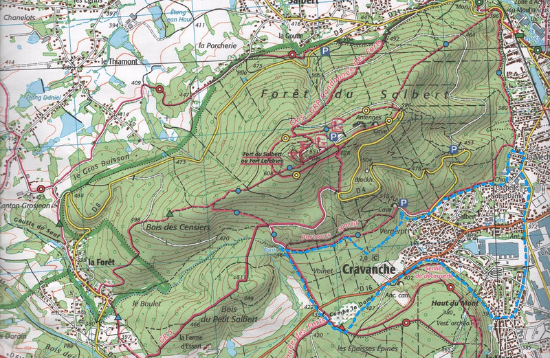 Carte géographique Cravanche