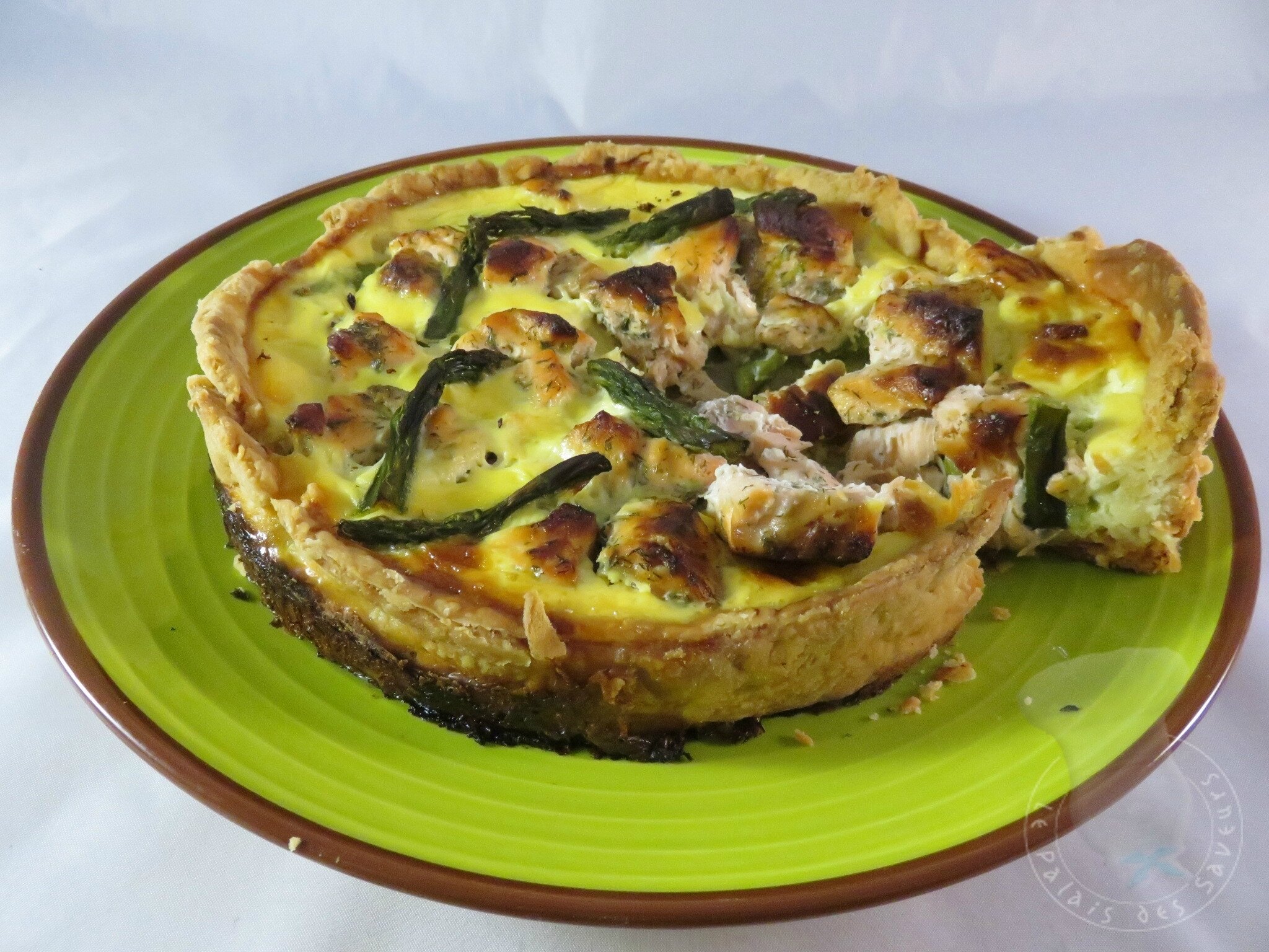 Tarte saumon, asperges, aneth