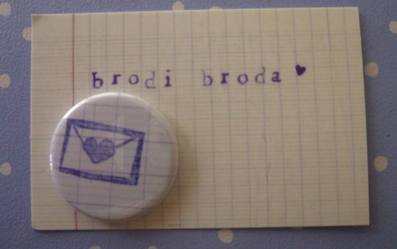Brodi Broda-aimants cahier écolier-cadeau original-lettre et coeur