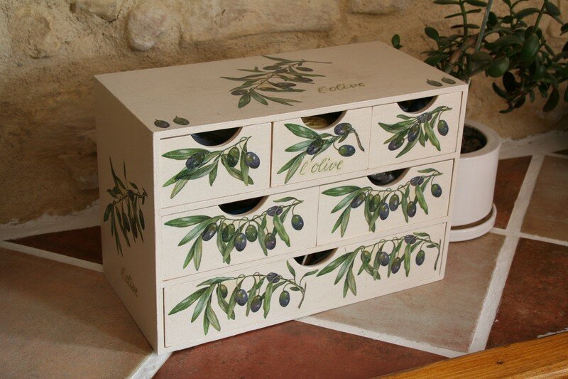 Bloc tiroirs olive