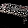A rectangular cinnabar lacquer table, <b>kangzhuo</b>. Ming dynasty