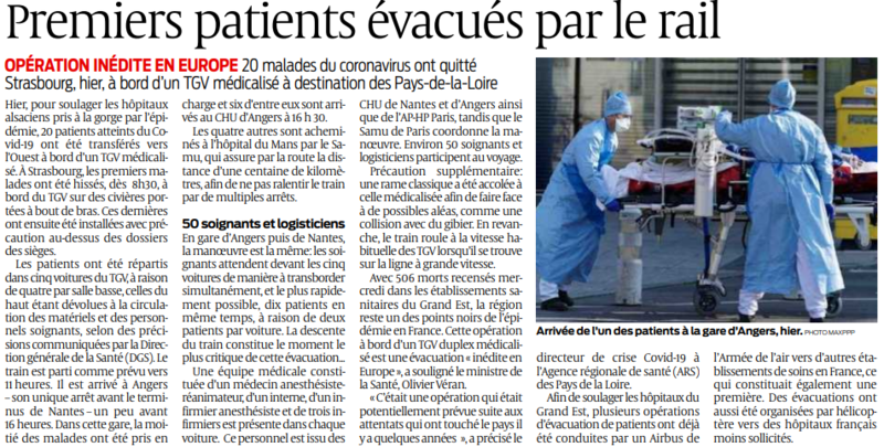 2020 03 27 SO Premiers patients évacués par le rail