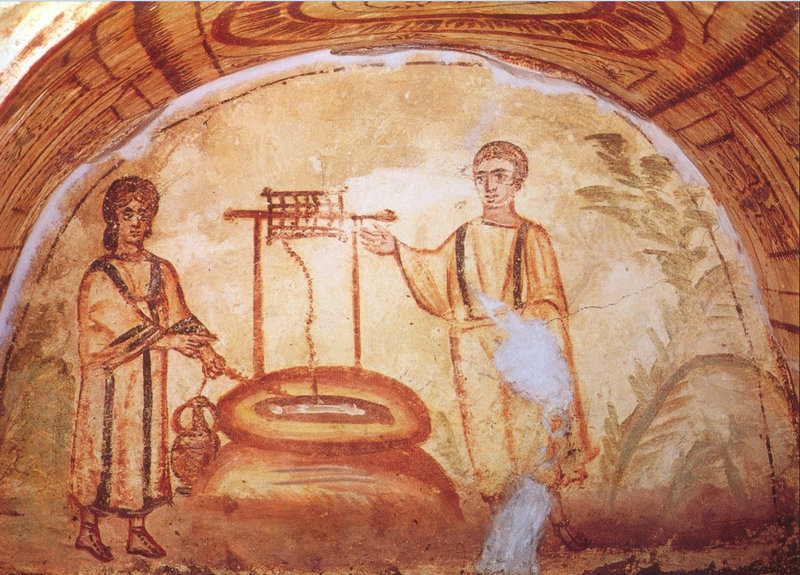 Jésus et la Samaritaine, Catacombe Rome, IVe s grand