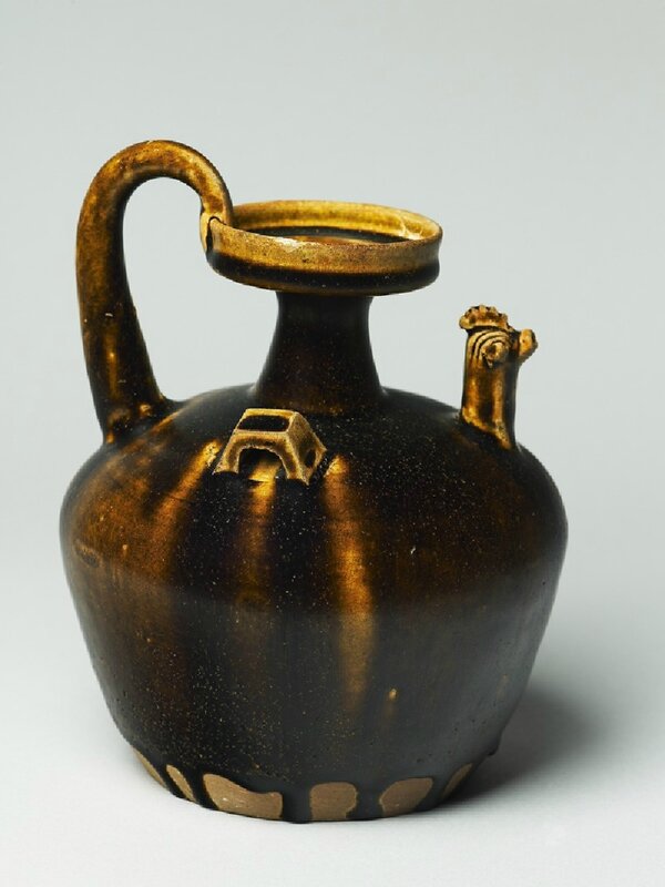 Black ware ewer with chicken head spout, Deqing kiln-sites, 5th century AD, Six Dynasties Period (AD 221 - 589)