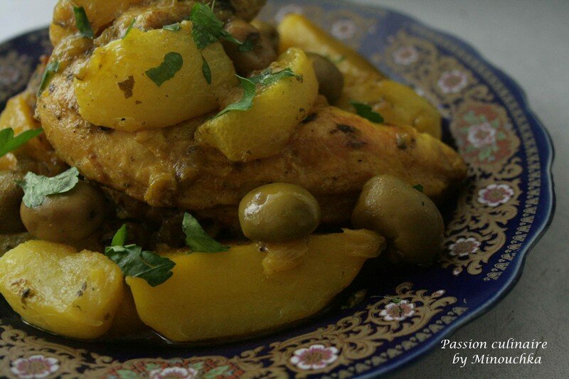 Tajine de poulet aux navets et olives Passion culinaire by Minouchka
