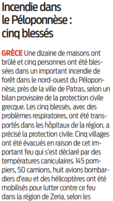 2021 08 01 SO Incendie dans le Péloponnèse cinq blessés