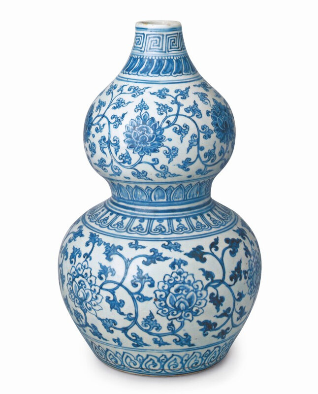 A Blue And White 'Lotus' Double-Gourd Vase, Ming Dynasty, Chenghua Period © Palace Museum, Beijing