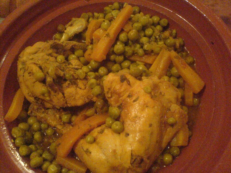 Tajine de poulet aux petits pois carottes ou comment retmber en enfance