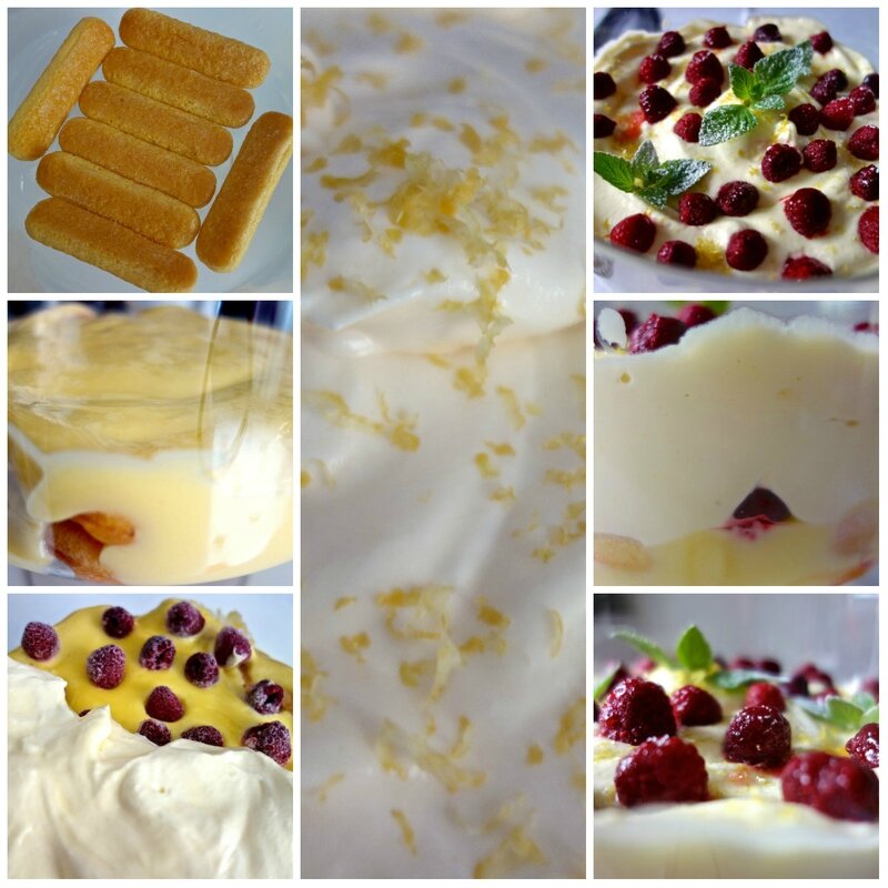 trifle au citron et aux framboises