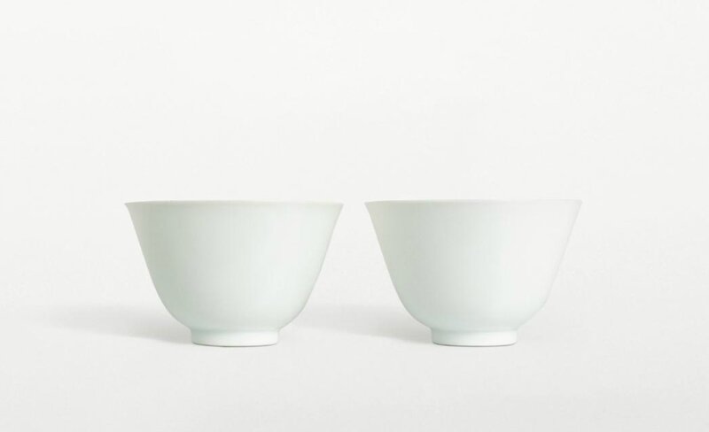 A fine pair of white wine cups, marks and period of Yongzheng (1723-1735)