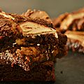 Brownie décadent comme un Snickers : beurre de cacahuètes et <b>fluff</b> !