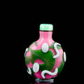 A very fine green and white overlay pink glass snuff bottle. Li Junting, attributed to Yangzhou, <b>1800</b>-<b>1840</b>