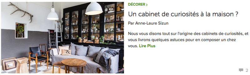 article AL Sizun pour Houzz: cabinet de curiosités