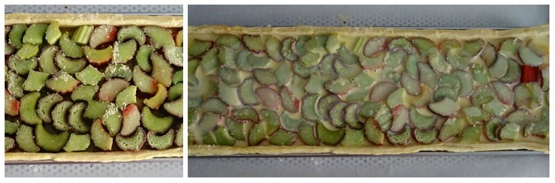 tarte rhubarbe : garniture + royale
