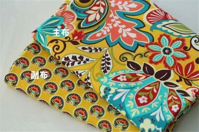 Jaune-motif-floral-patchwork-Couture-tissu-de-coton-pour-le-travail-manuel-matelassage-Artisanat-Bundle-B