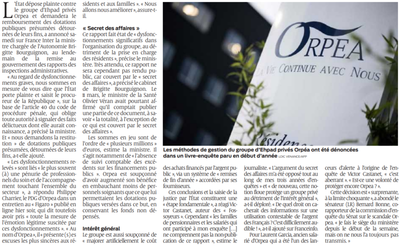 2022 03 27 SO Orpéa devra rembourser l'état2