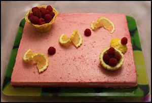 croquant - fondant citron -framboises