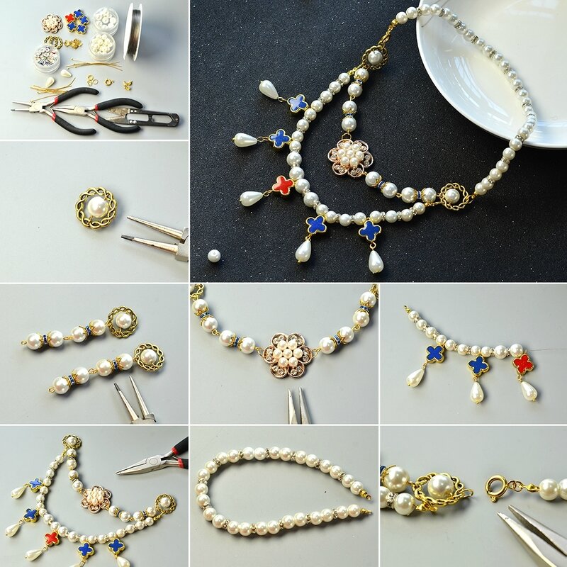 1080-Pearl-Necklace-Design-–-How-to-Make-a-2-Strand-Flower-Pearl-Bead-Necklace