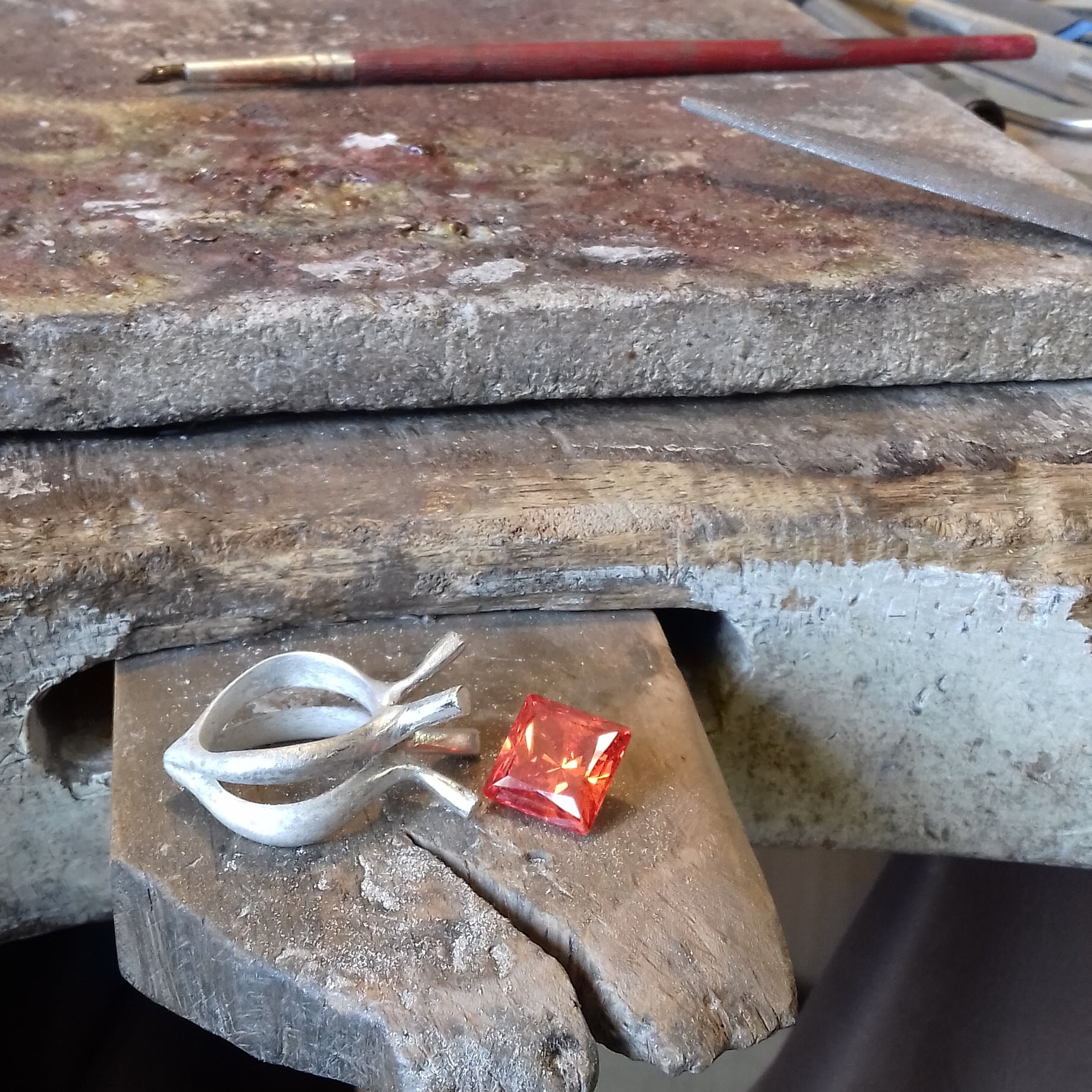 bague argent en production