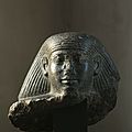 Head of a block statue, Egypt, Thebes, New Kingdom, XVIIIth Dynasty, Reign of Amenhotep II, circa 1428-1397 BC