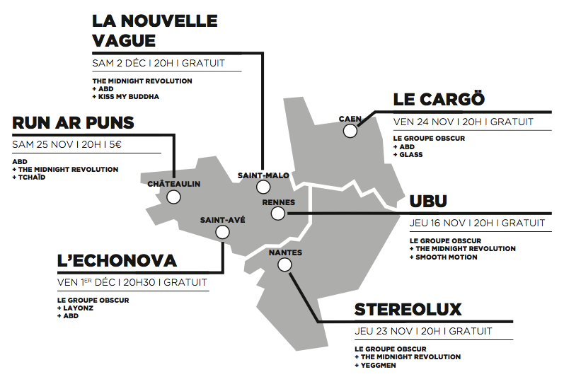 Rencontre Trans Musicales de Rennes tournée 2017 carte