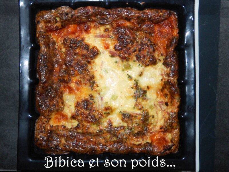 Quiche sans pâte jambon-lardons-mozzarella