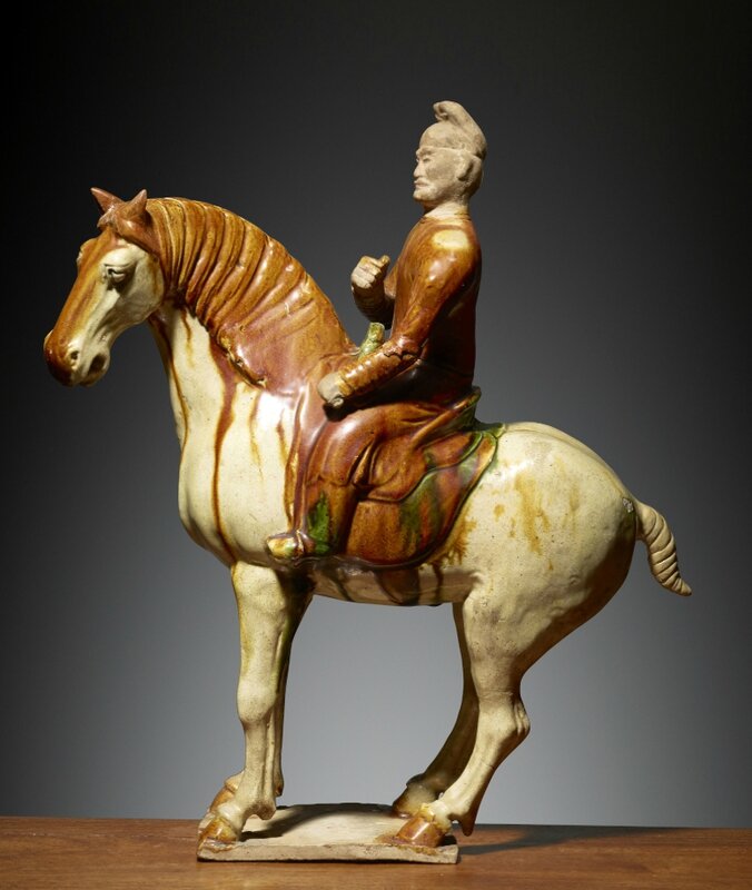 Homme à cheval, Chine, Dynastie des Tang (618 – 907), ca 8°siècle