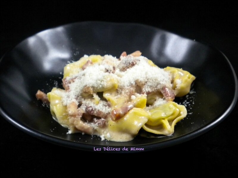 Tortellini à la crème de parmesan et aux lardons fumés 4