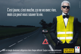 heure d hiver 2014 sécurité routière visibilité vigilence pieton cycliste automobiliste voiture Karl Lagerfeld