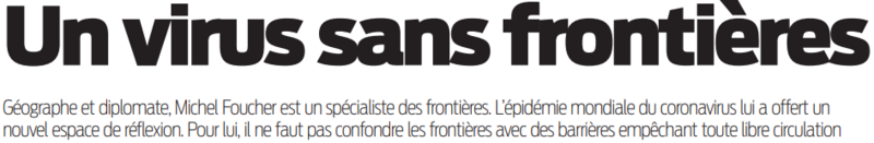 2020 06 14 SO Un virus sans frontière