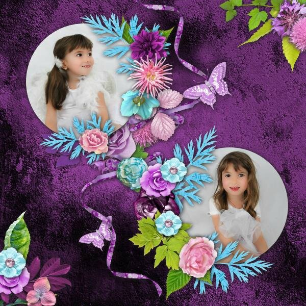 Talou - template pack 4 - kit l'amour est un bouquet de violettes - photo Nounou