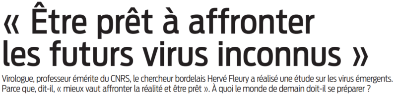 2021 09 11 SO Etre prêts à affronter les futurs virus inconnus