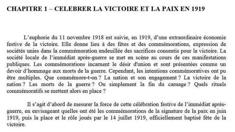 Célèbrer la Victoire en 1919
