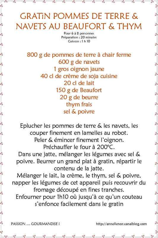 Gratin de pommes de terre & navets au Beaufort & thym_fiche