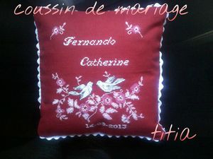 coussin de mariage fini