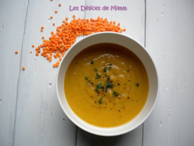Velouté de carottes et de lentilles corail 4