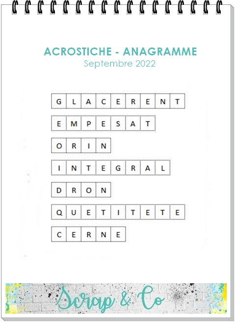 Acrostiche - Septembre 2022