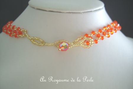 Collier Amazone rouge cristal Swa détail 2