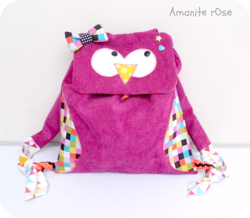 Sac à dos hibou fuchsia