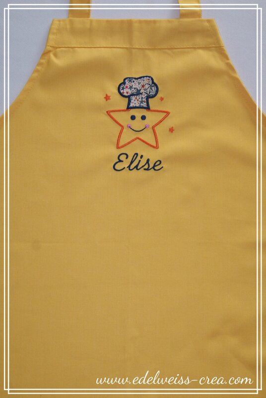 Tablier de cuisine jaune pour enfant - Broderie à personnaliser