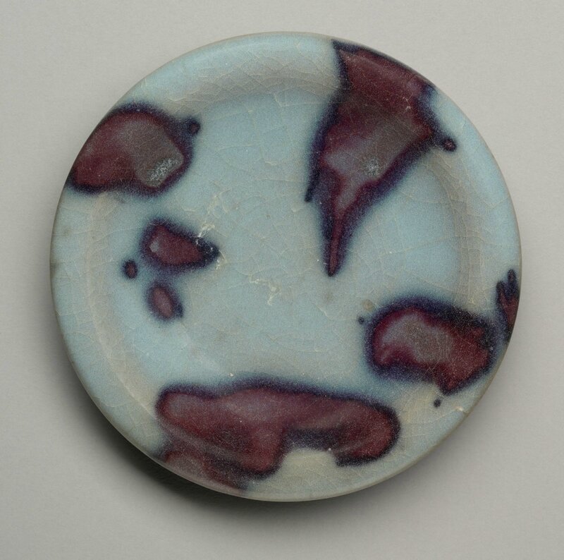 Circular Flat Dish with Everted Lip and Purple Splashes, Jin dynasty, 1115-1234, 12th-13th century