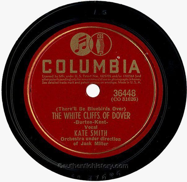 disque vinyle 159 K° Columbia Dover the white cliff de