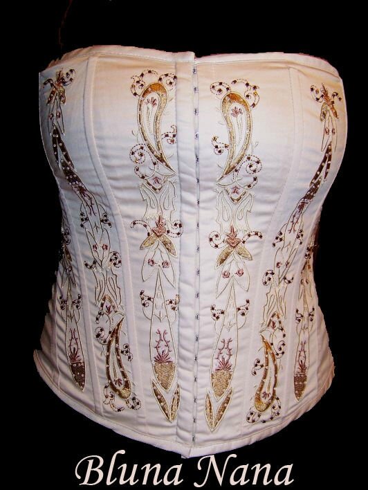 corset coton creme brode perles mariage soiree (1)