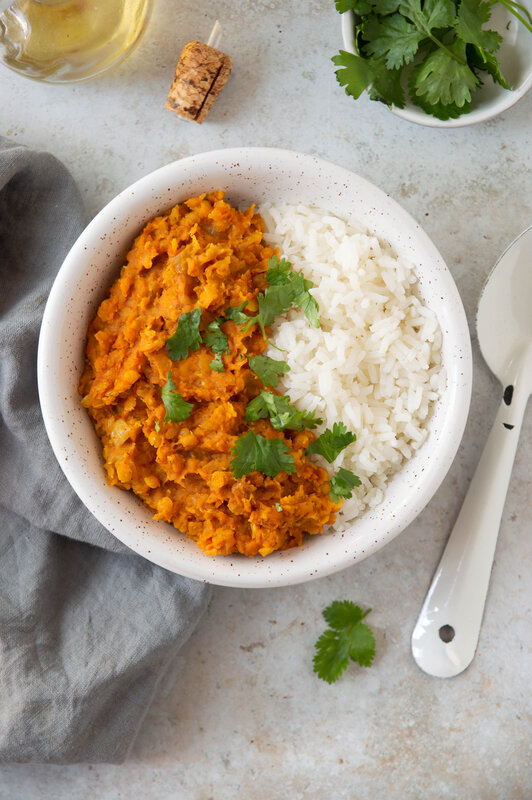 dhal crémeux lentilles corail vegan à la mijoteuse basse température